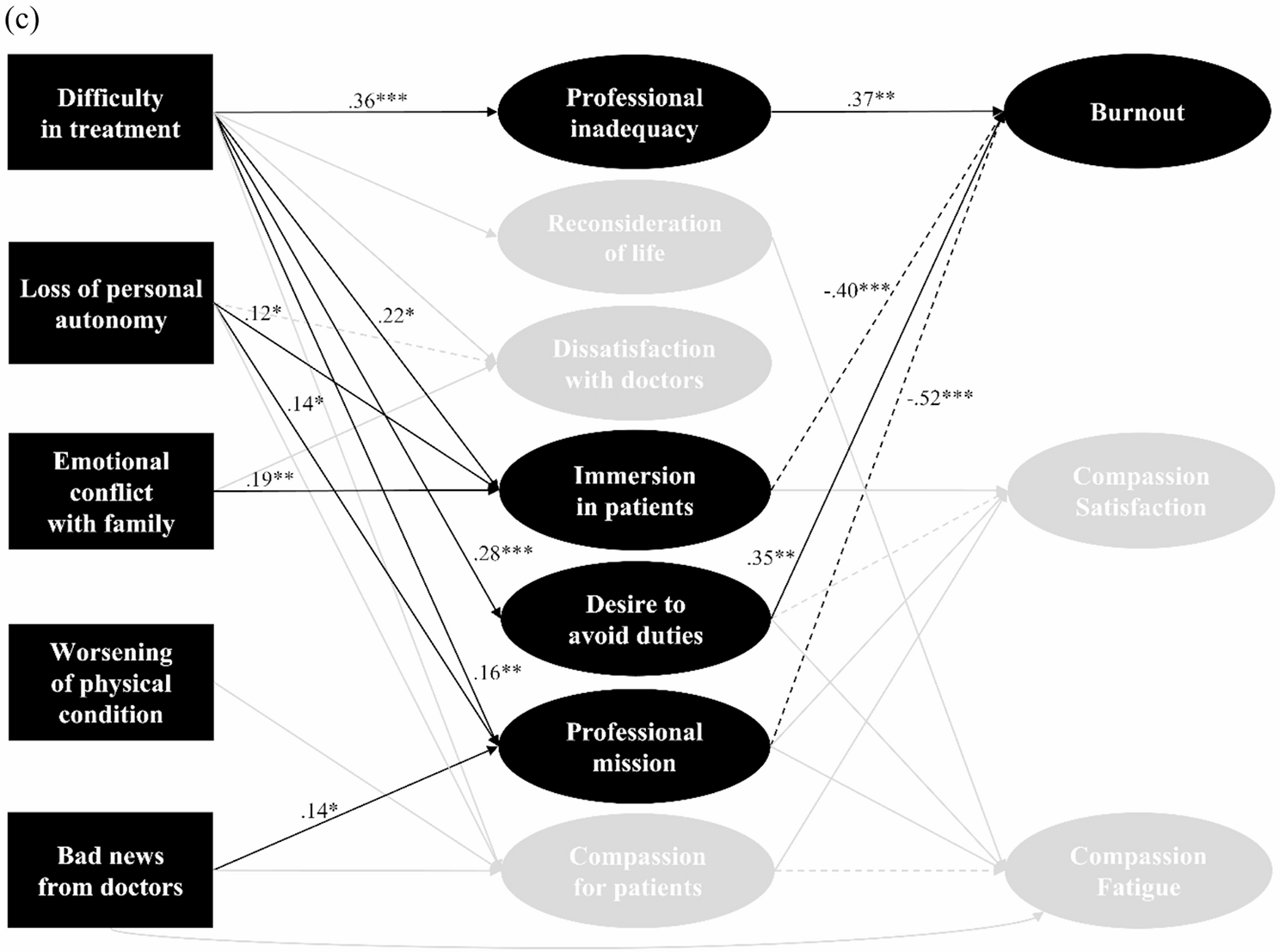Model for compassion fatigue onset in cancer care nurses: focusing on ...