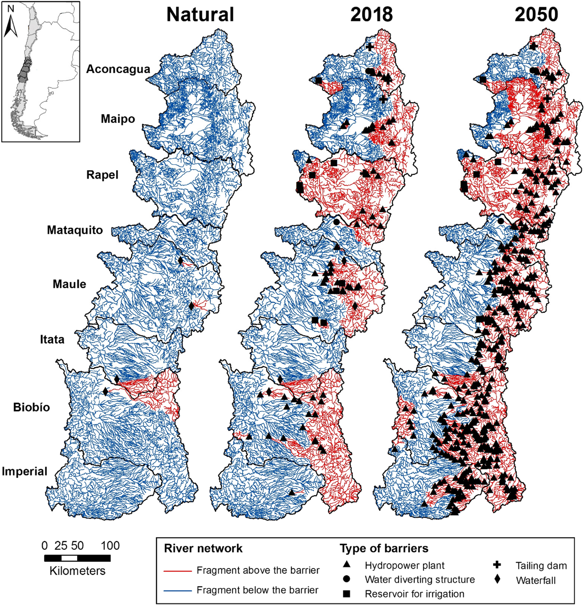 Fragmentation Of Chilean Andean Rivers Expected Effects Of