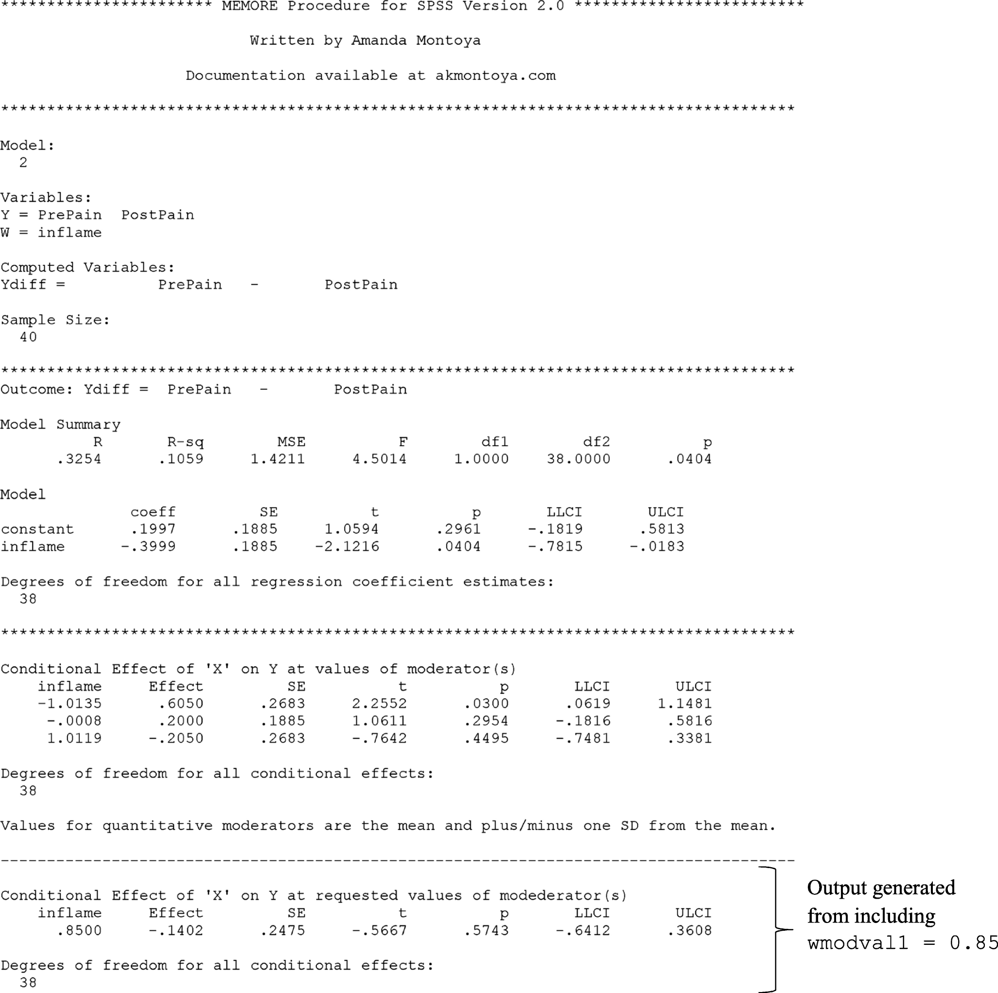 Moderation Analysis In Two Instance Repeated Measures