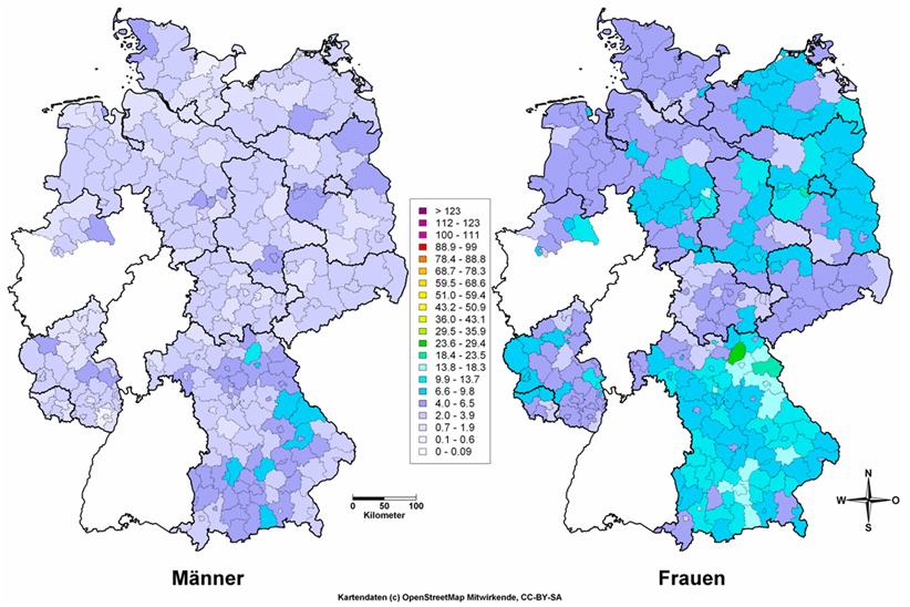 Inzidenzzunahme des papillären Schilddrüsenkarzinoms in Deutschland