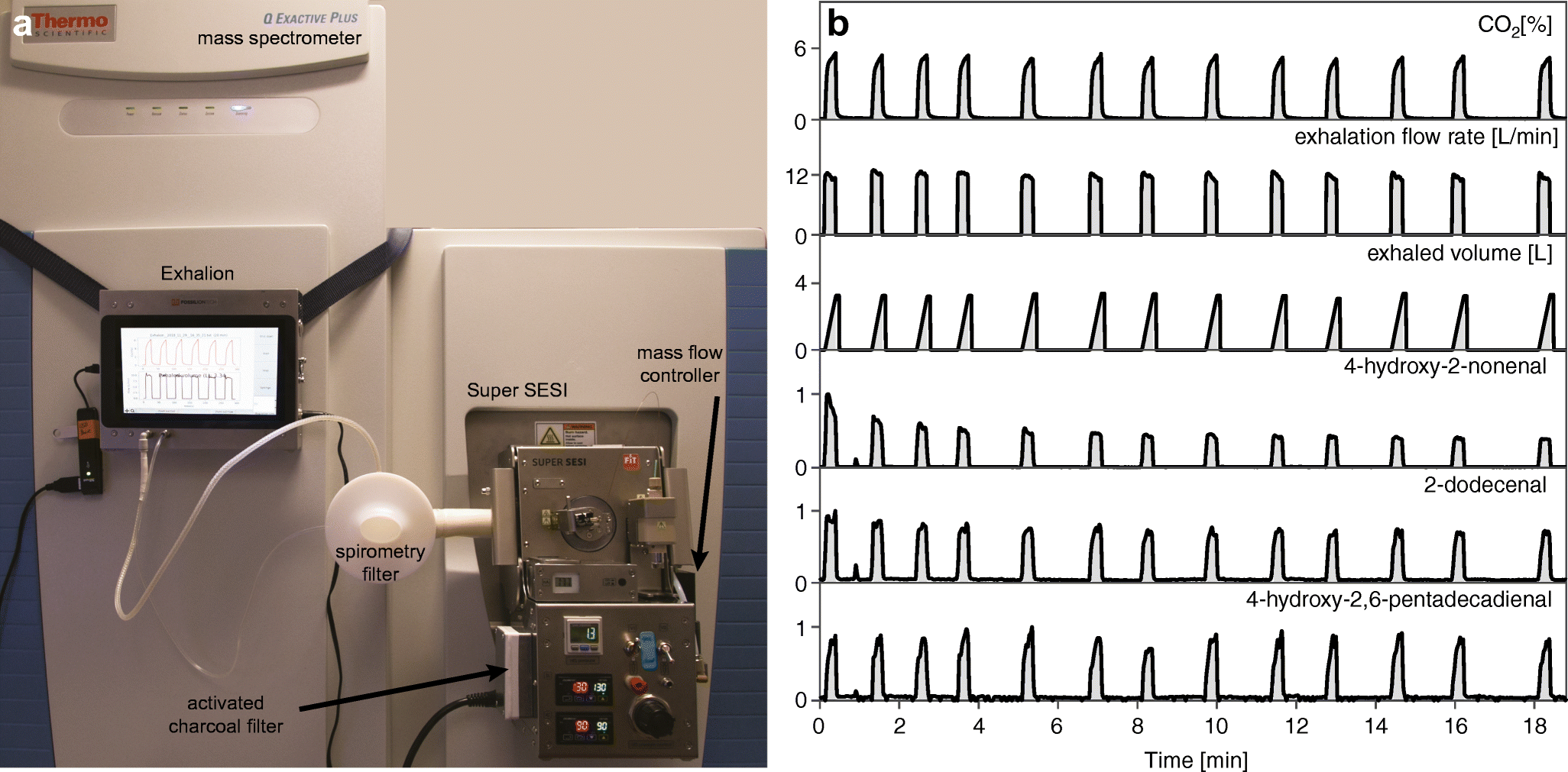 Standardization procedures for realtime breath analysis by secondary