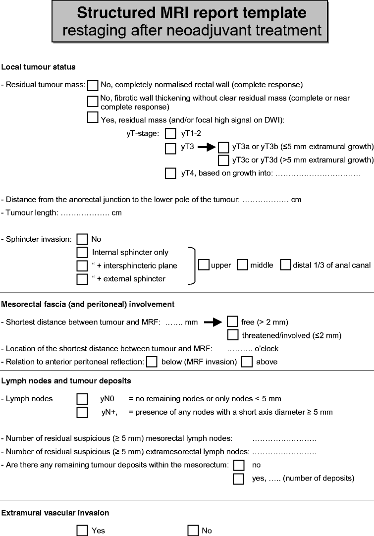 Magnetic resonance imaging for clinical management of rectal cancer ...