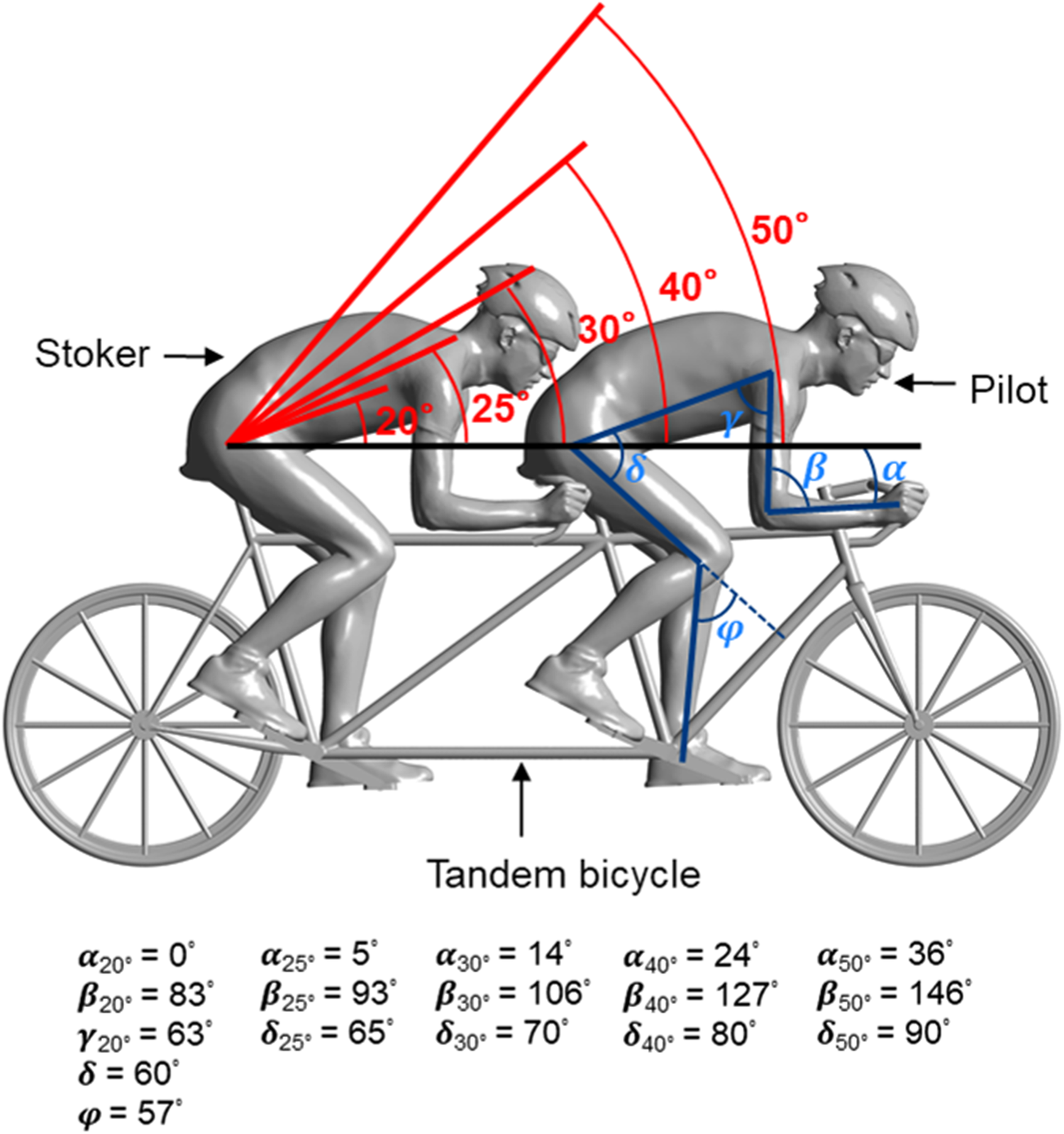 Impact of pilot and stoker torso angles in tandem paracycling
