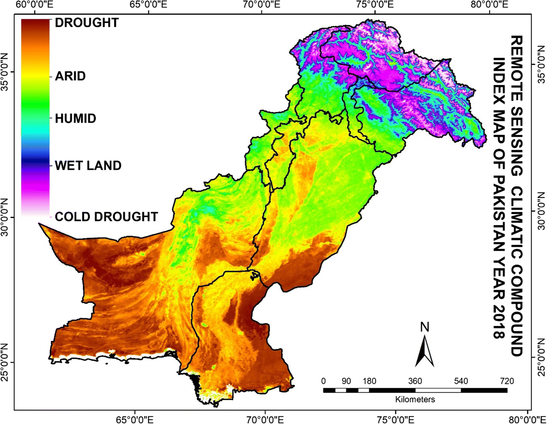 Modeling and mapping of climatic classification of Pakistan by using
