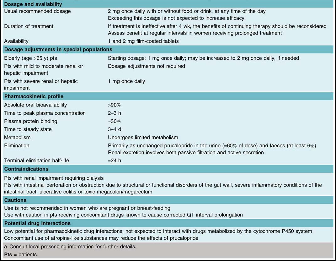 Prucalopride: a guide to its use in chronic constipation | SpringerLink