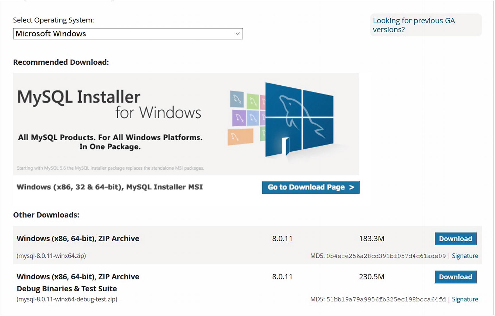 mysql 8.0 download