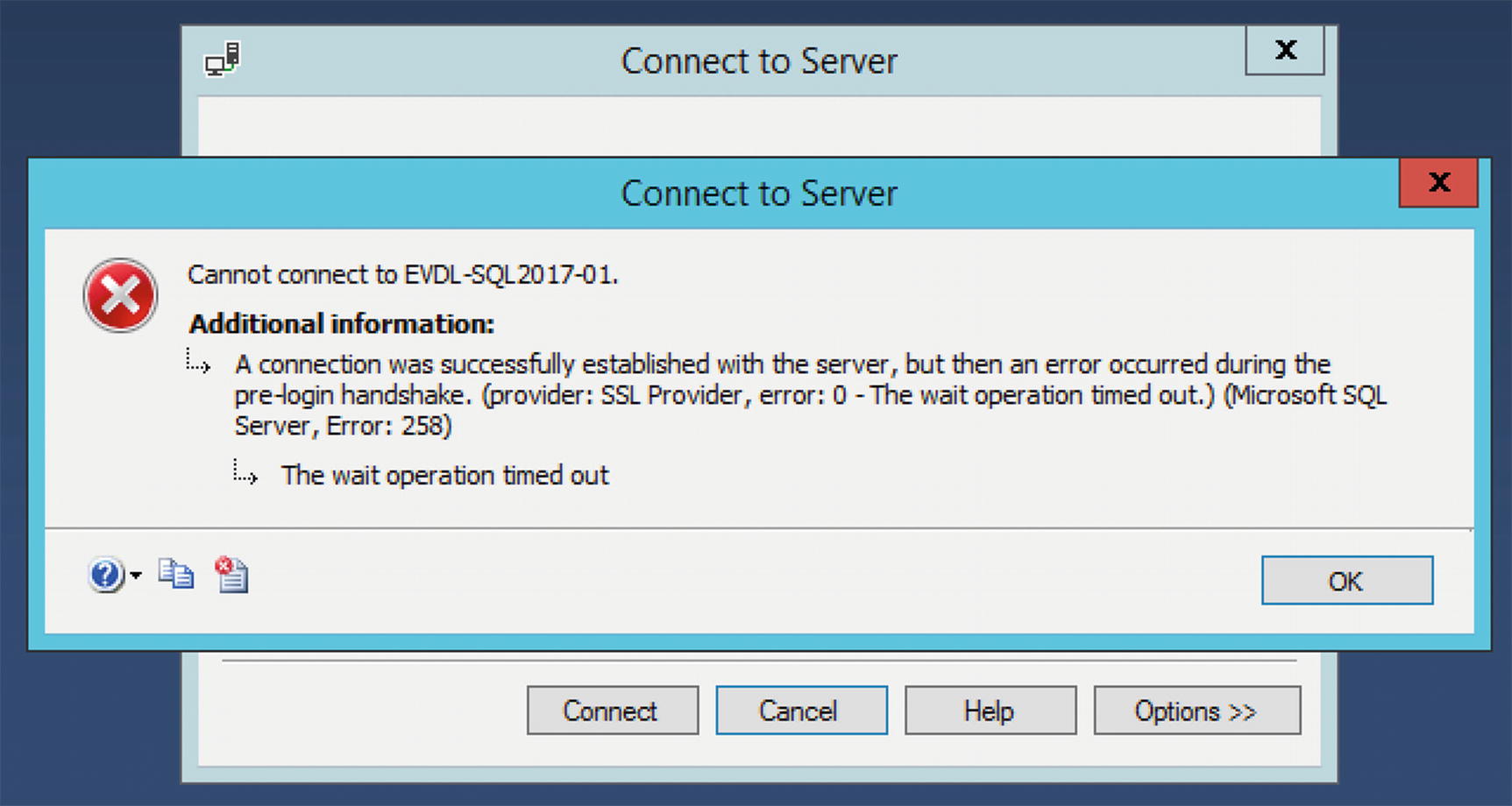microsoft sql server error 258 microsoft sql server error 258