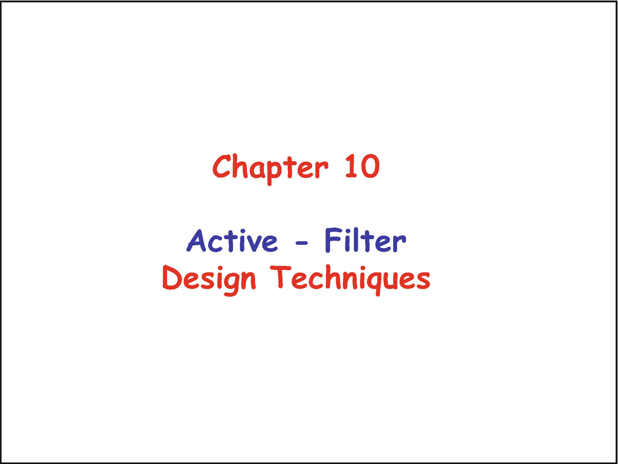 Active Filter Design Techniques Springerlink
