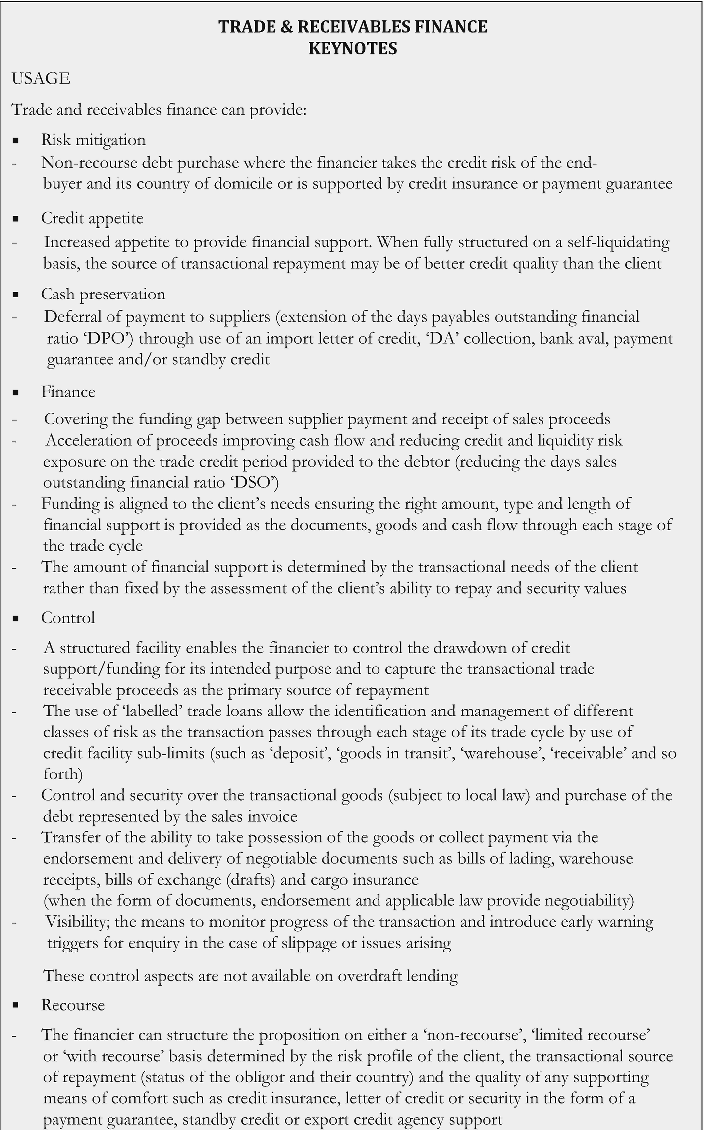 Trade and Receivables Finance  SpringerLink Intended For non recourse loan agreement template