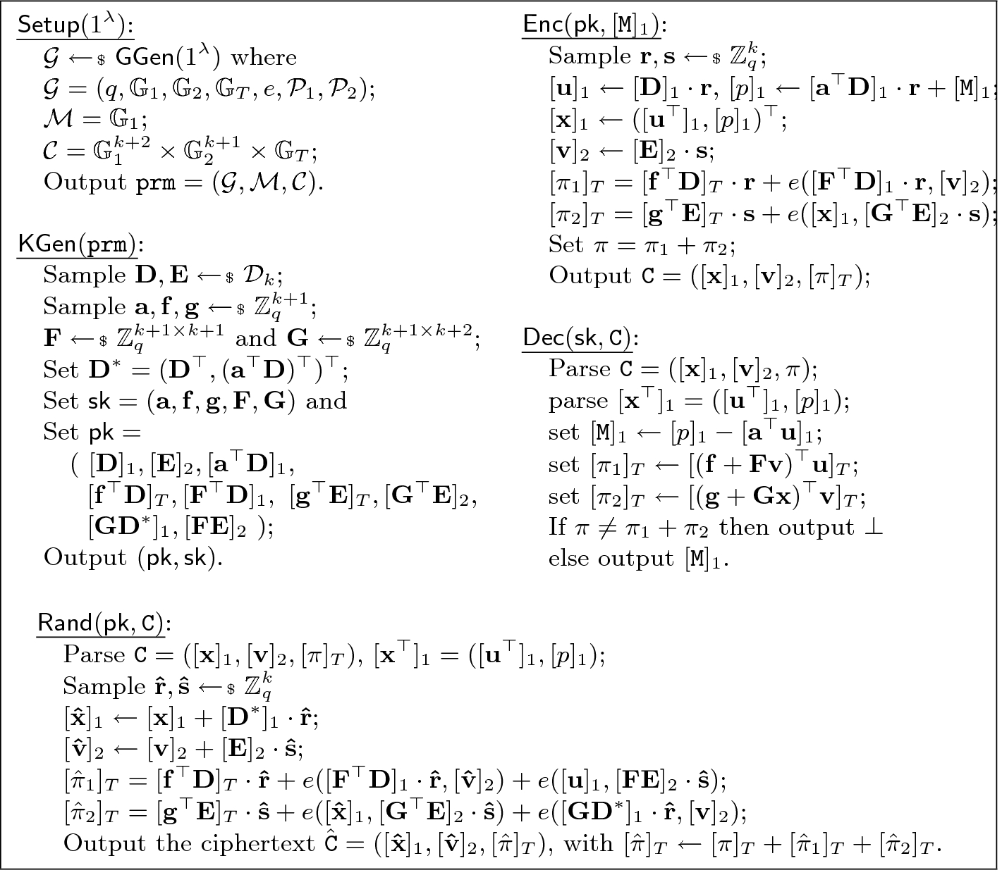 Structure Preserving And Re Randomizable Rcca Secure Public Key Encryption And Its Applications Springerlink