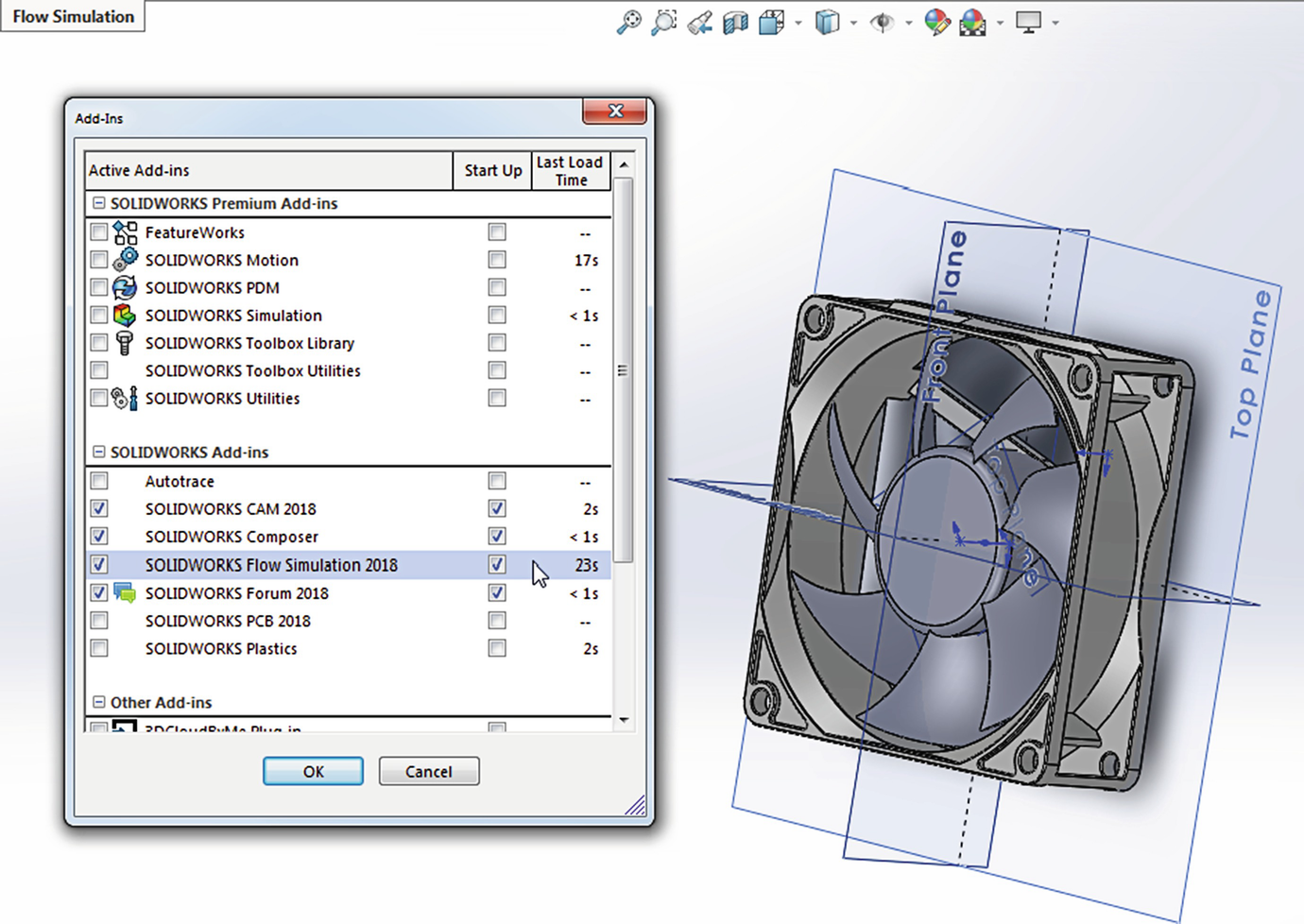 fan operating point solidworks flow simulation
