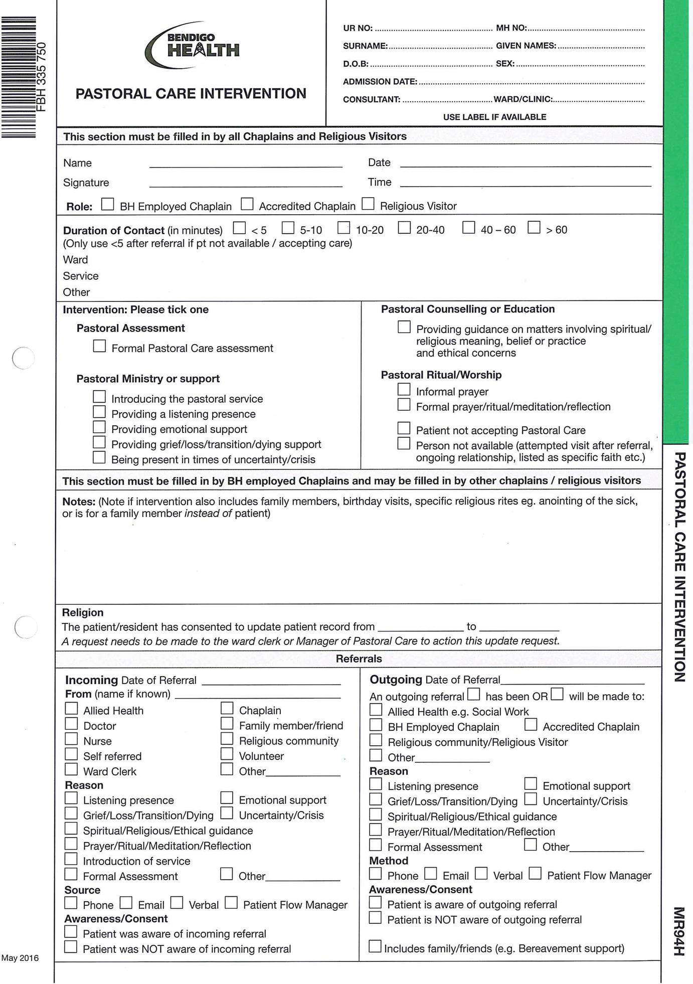 Charting and Documenting Spiritual Care in Health Services With Progress Notes Aged Care Template
