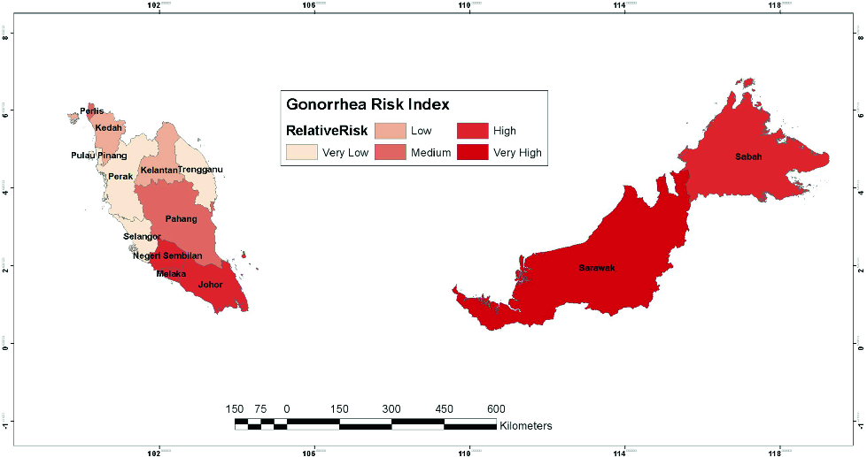 Gonorrhea Disease Mapping in Malaysia Using Standardized Morbidity 