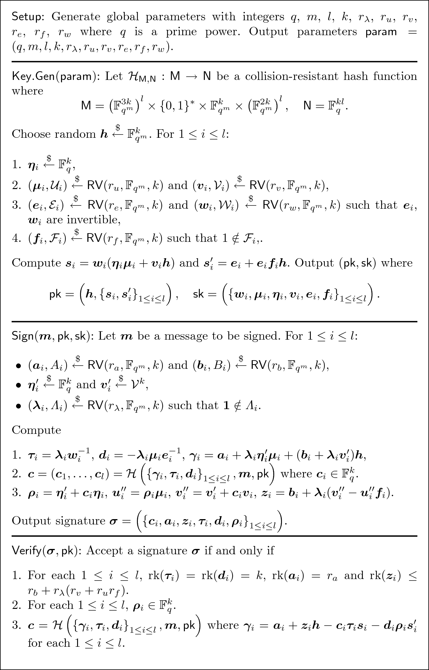 Murave A New Rank Code Based Signature With Multiple Rank Verification Springerlink