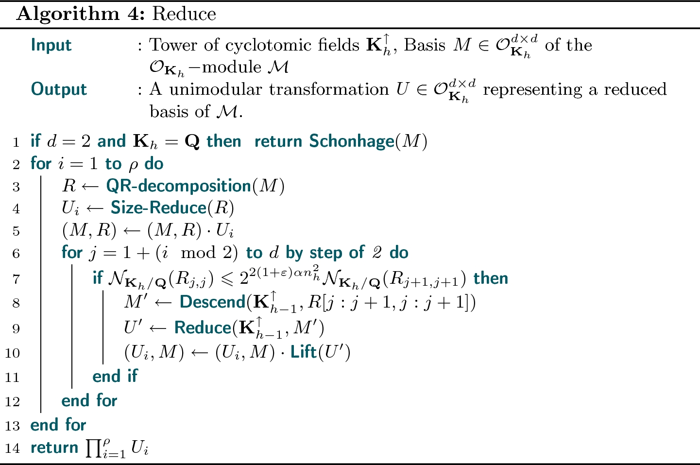 Fast Reduction Of Algebraic Lattices Over Cyclotomic Fields Springerlink