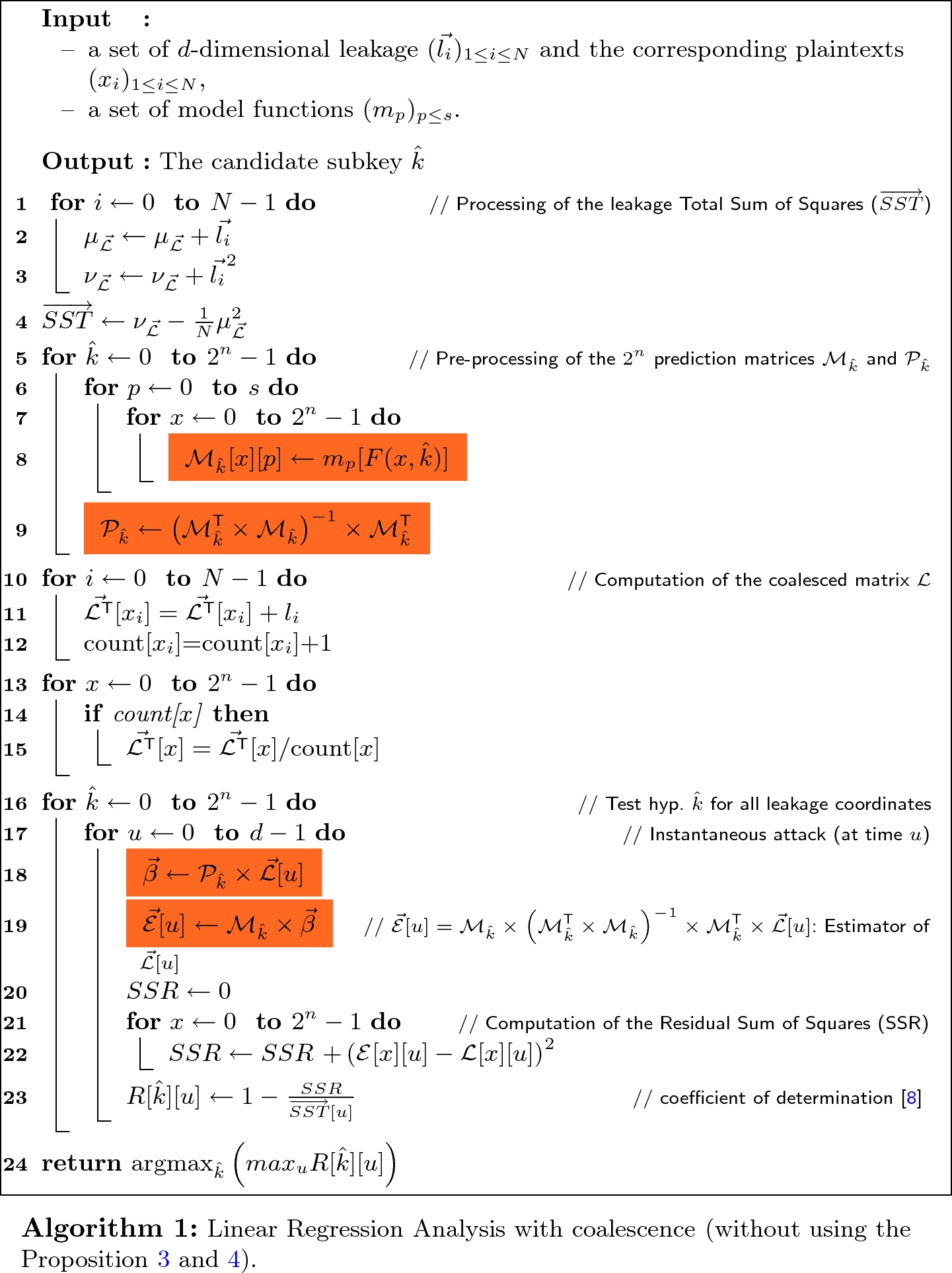 On The Implementation Efficiency Of Linear Regression Based Side Channel Attacks Springerlink