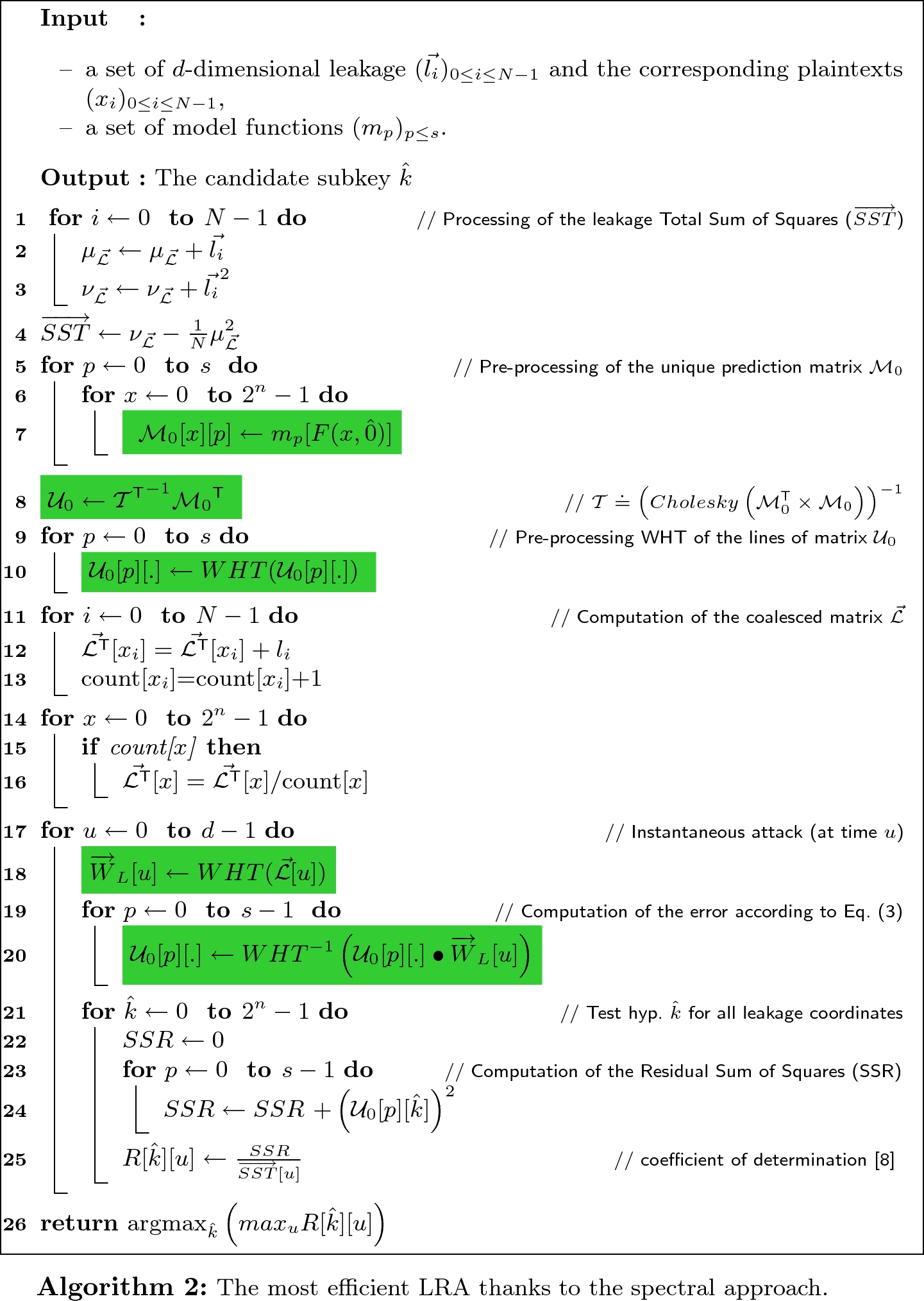 On The Implementation Efficiency Of Linear Regression Based Side Channel Attacks Springerlink