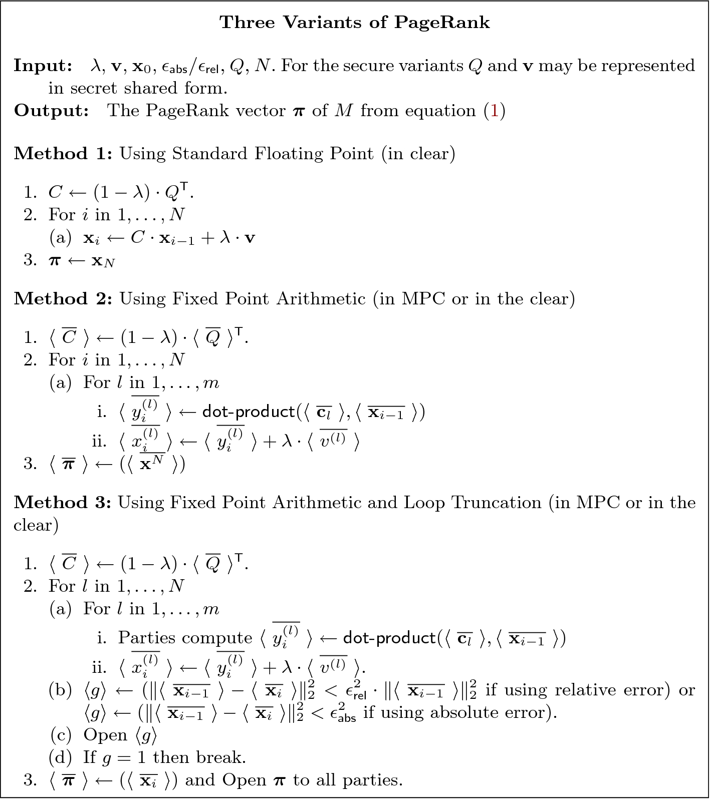 Secure Fast Evaluation Of Iterative Methods With An Application To Secure Pagerank Springerlink