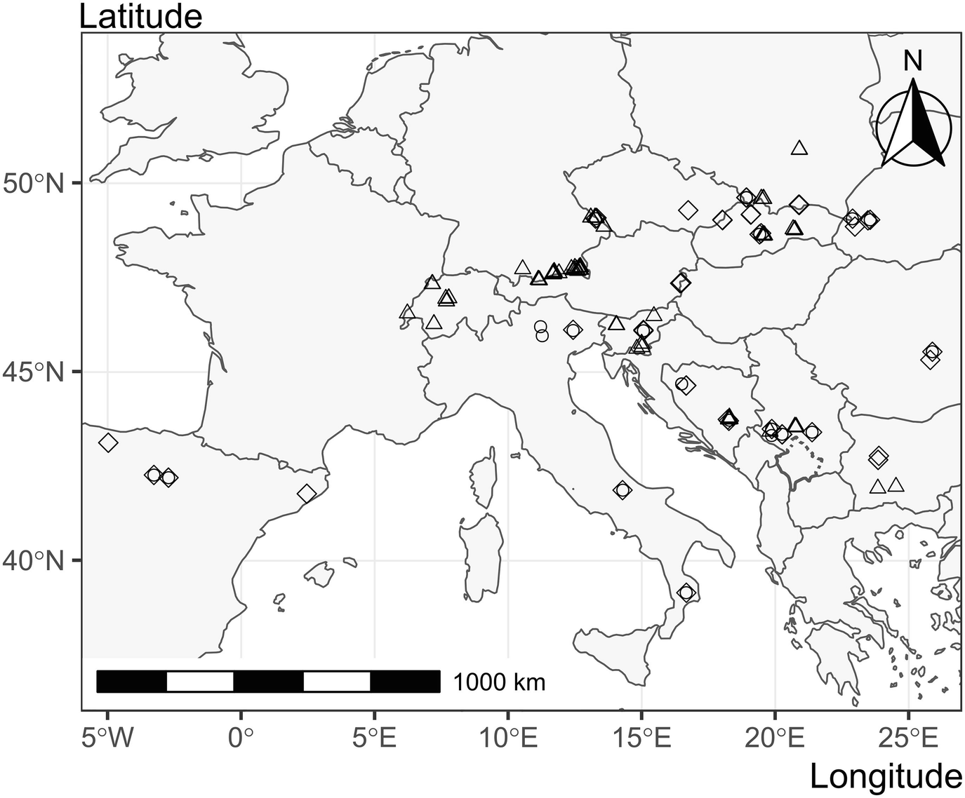 Efficacy Of Trans Geographic Observational Network Design For Revelation Of Growth Pattern In Mountain Forests Across Europe Springerlink