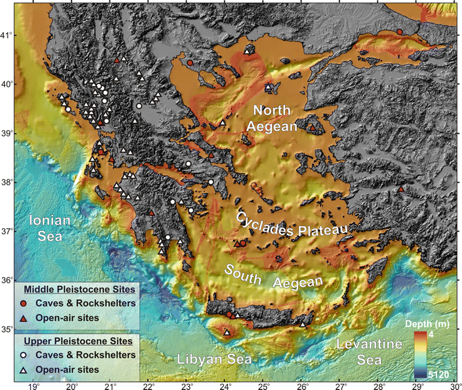 Aegean Pleistocene Landscapes Above And Below Sea Level Palaeogeographic Reconstruction And Hominin Dispersals Springerlink