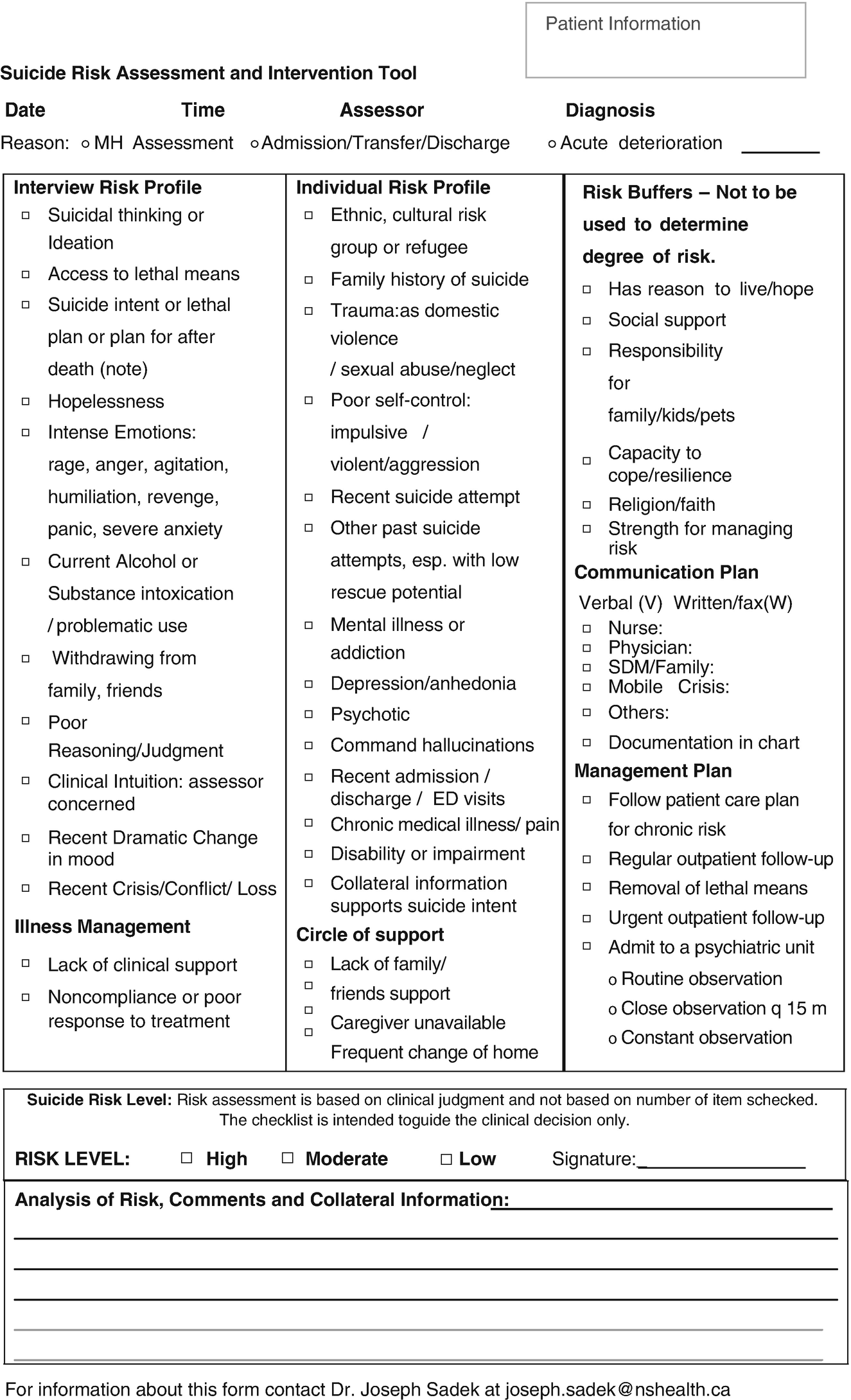 Screening And Assessment Tools Chart