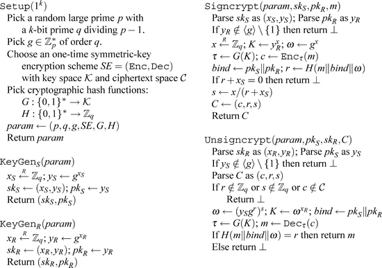 Signcryption Schemes Based On The Diffie Hellman Problem Springerlink