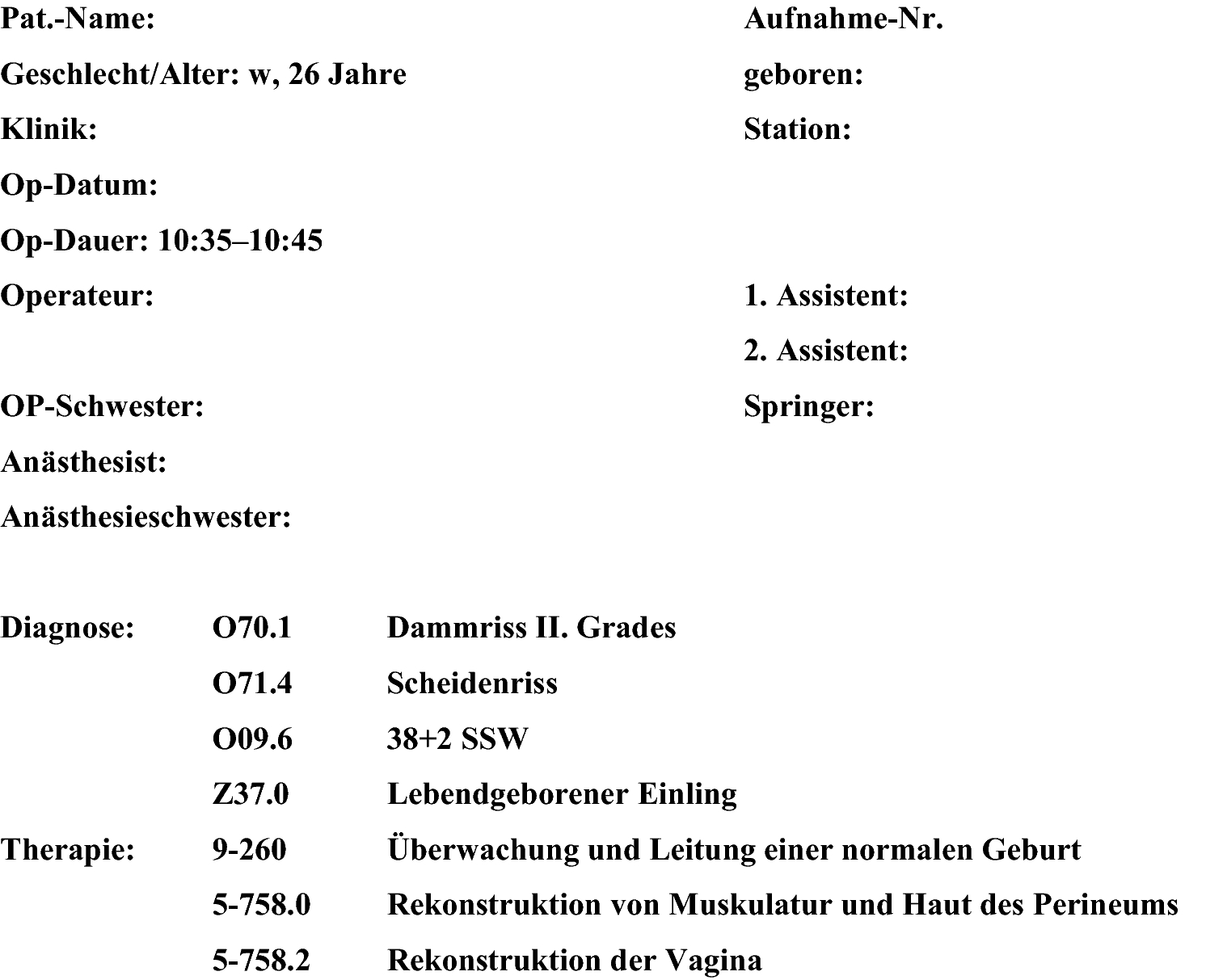 Geburtshilfliche Operationsberichte Springerlink