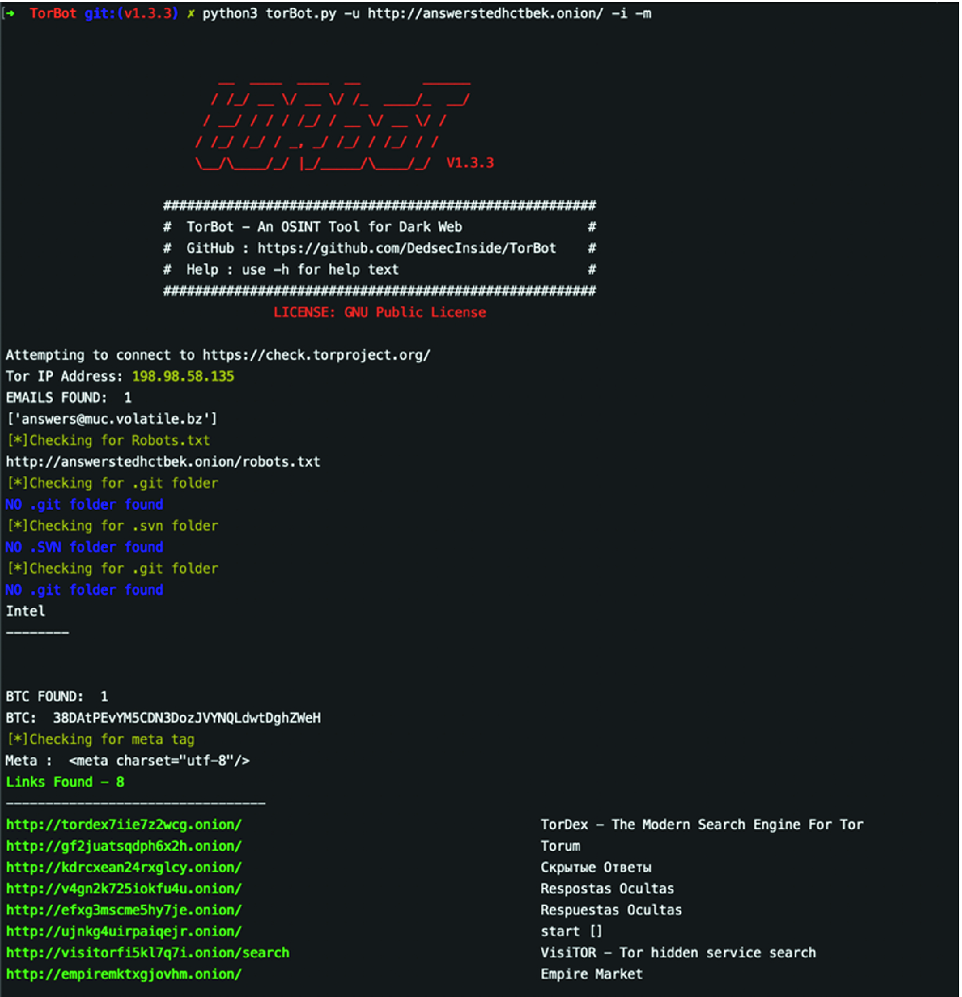 Torbot Open Source Intelligence Tool For Dark Web Springerlink
