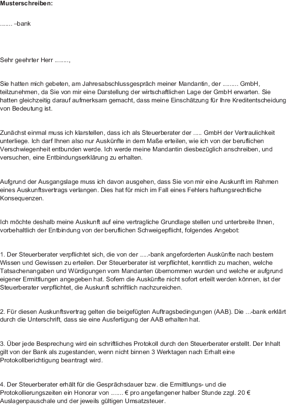 Angebot Steuerberater Muster