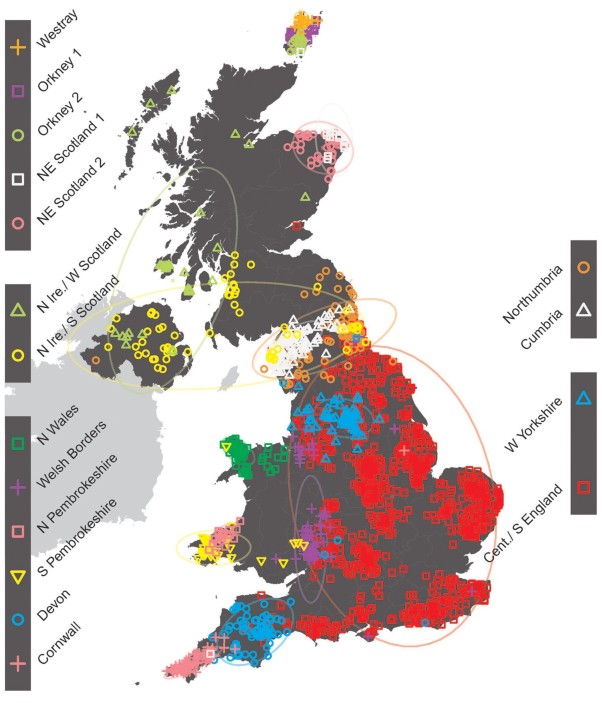 Luske Ironisk ulækkert UK mapped out by genetic ancestry | Nature