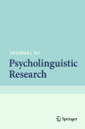 Journal of Psycholinguistic Research