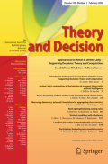 Decision Making - Recent articles and discoveries | Springer Nature Link