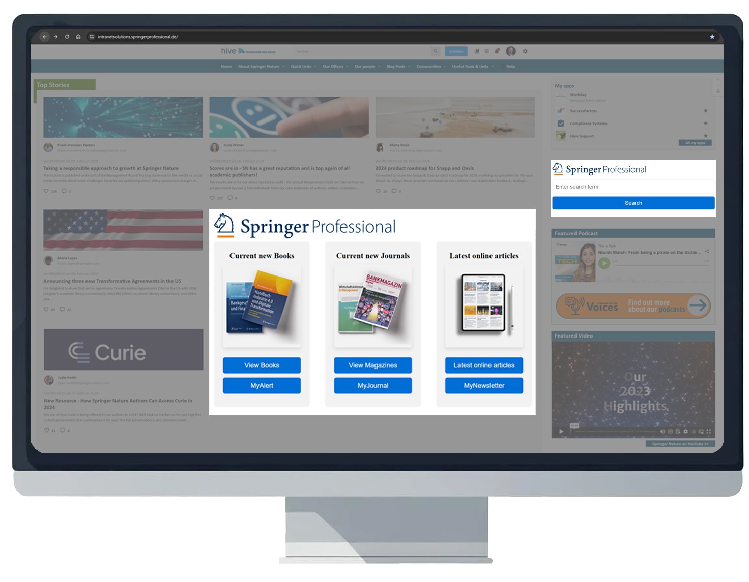 Springer Professional Intranet Funktionsbausteine