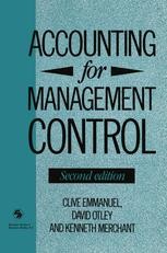 Accounting for Management Control | SpringerLink