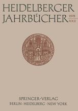 Heidelberger Jahrbücher | SpringerLink
