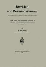 Revision und Revisionssumme in rechtsgeschichtlicher und rechtsvergleichender Darstellung ...