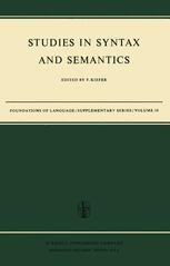 Studies in Syntax and Semantics | Springer Nature Link