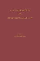 Van Vollenhoven on Indonesian Adat Law | SpringerLink