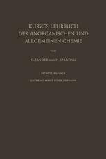 Kurzes Lehrbuch Der Anorganischen Und Allgemeinen Chemie Gerhart Jander Springer