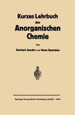 Kurzes Lehrbuch Der Anorganischen Chemie Gerhart Jander Springer