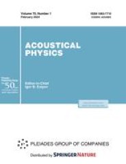 Acoustical Physics | Home