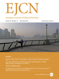 Volume 67 European Journal Of Clinical Nutrition