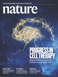 Image of the journal Nature, a well-known scholarly journal. 