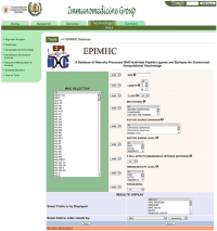 EPIMHC database Web interface.