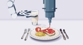 Robotic arm serving food