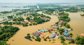 aerial image of flooding 