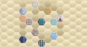 A honeycomb pattern featuring 12 topics that have been particularly prominent in materials science in the past decade.
