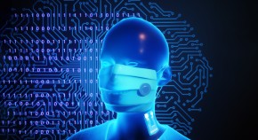 Artist's impression of a face wearing a mask that can sense health data