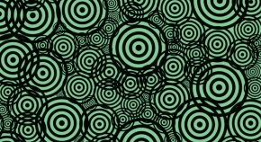Black target sybols on a green background