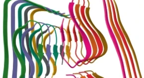 The amyloid-β molecule folds and stacks to form insoluble fibrils that cause pathologies when deposited in tissues.